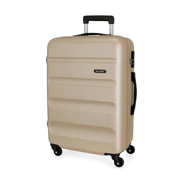 Roll Road Μεσαία ABS 65x46x23cm Flex Champagne Βαλίτσα Ταξιδίου