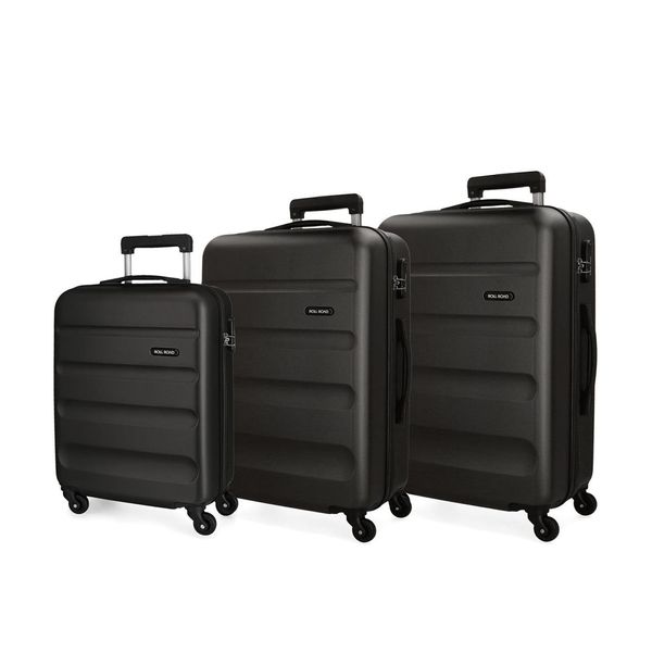 Roll Road Σετ 55/65/75cm ABS Flex Black Βαλίτσες Ταξιδίου