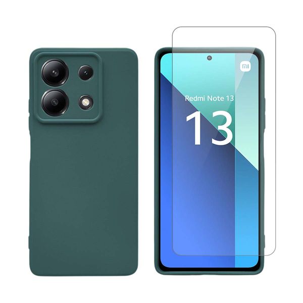 Redshield Redshield Xiaomi Redmi Note 13 Silicone Green & Tempered Glass Θήκη Κινητού & Προστατευτικό Οθόνης