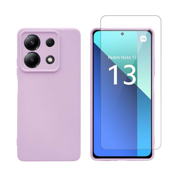 Redshield Redshield Xiaomi Redmi Note 13 Silicone Purple & Tempered Glass Θήκη Κινητού & Προστατευτικό Οθόνης