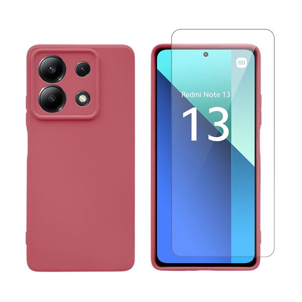 Redshield Redshield Silicone Case & Glass Set για Redmi Note 13 Red Θήκη Κινητού & Προστατευτικό Οθόνης