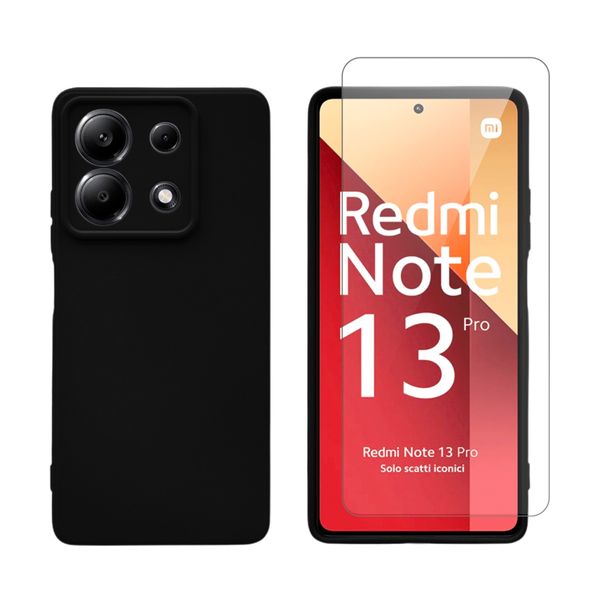 Redshield Redshield Silicone Case & Glass Set Black για Redmi Note 13 Pro / Poco M6 Pro Θήκη Κινητού & Προστατευτικό Οθόνης