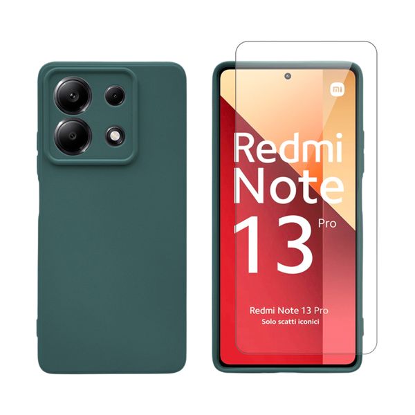 Redshield Redshield Silicone Case & Glass Set Green για Redmi Note 13 Pro / Poco M6 Pro Θήκη Κινητού & Προστατευτικό Οθόνης