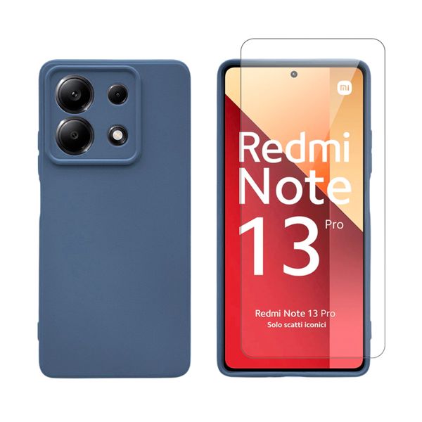 Redshield Redshield Silicone Case & Glass Set Navy για Redmi Note 13 Pro / Poco M6 Pro Θήκη Κινητού & Προστατευτικό Οθόνης