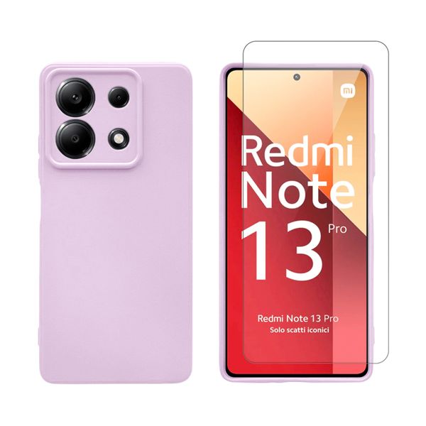 Redshield Redshield Silicone Case & Glass Set Purple για Redmi Note 13 Pro / Poco M6 Pro Θήκη Κινητού & Προστατευτικό Οθόνης