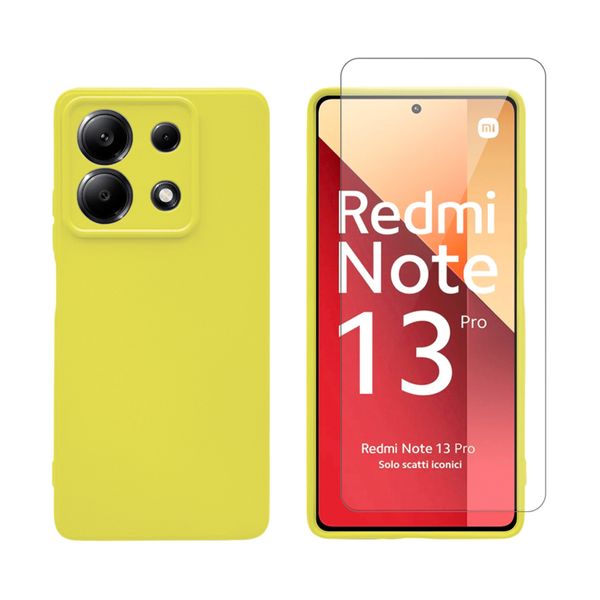 Redshield Redshield Silicone Case & Glass Set Yellow για Redmi Note 13 Pro / Poco M6 Pro Θήκη Κινητού & Προστατευτικό Οθόνης