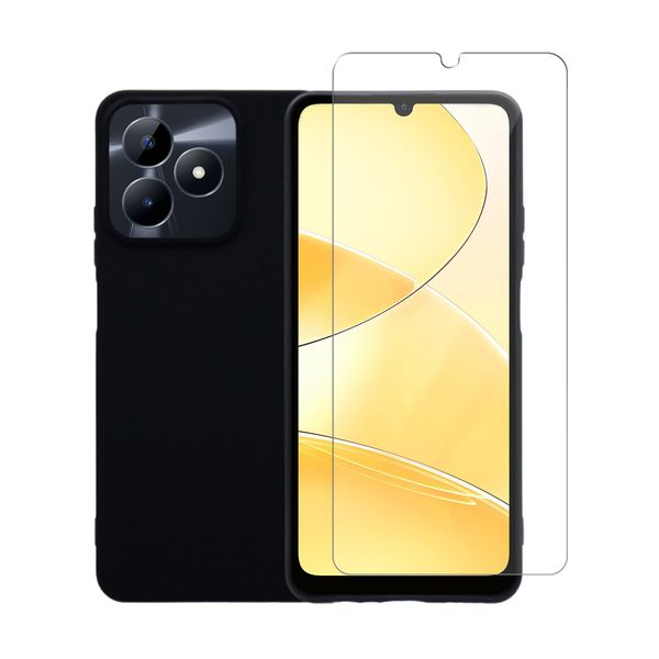 Redshield Redshield Silicone & Glass Σετ για Realme C51/C53 Black Θήκη Κινητού & Προστατευτικό Οθόνης