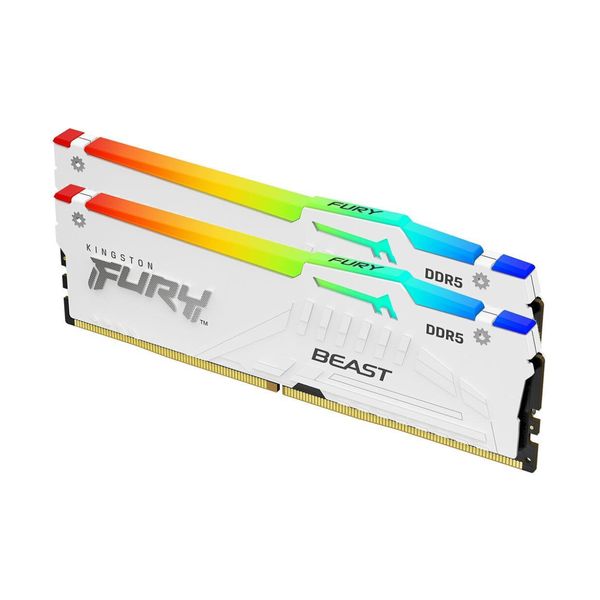 Kingston Fury Beast RGB DDR5 5600 2x32GB C40 White Μνήμη RAM