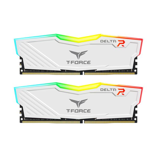 TeamGroup T-Force Delta RGB DDR4 3200 2x8GB C16 White Μνήμη RAM