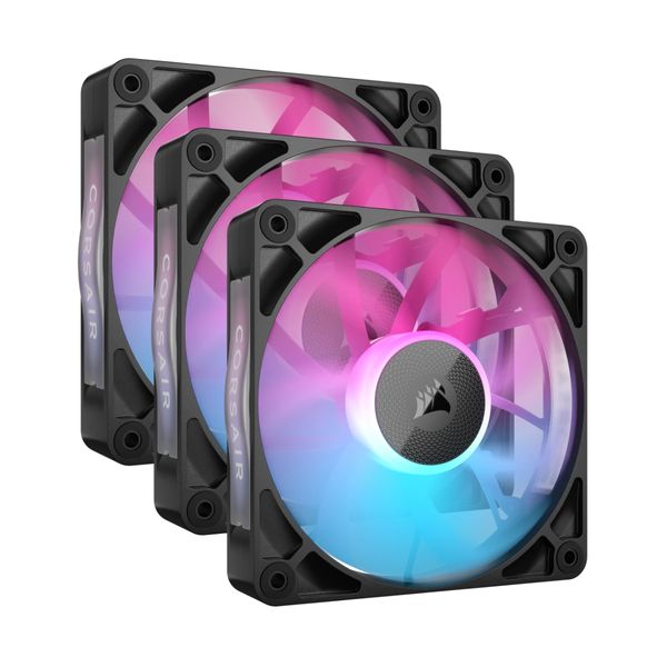 Corsair CUE LINK RX120 RGB 120mm PWM Triple Pack Black Ανεμιστήρας Υπολογιστή