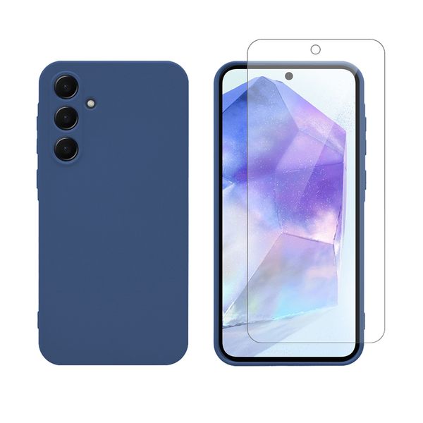 Redshield Redshield Samsung Galaxy A35 TPU Navy Blue & Tempered Glass Θήκη Κινητού & Προστατευτικό Οθόνης