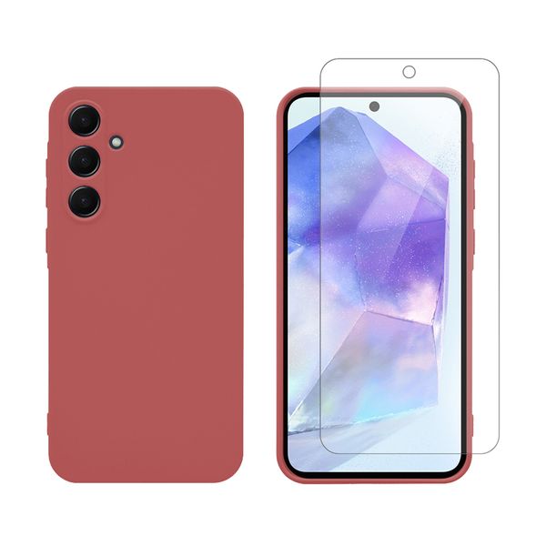 Redshield Redshield Samsung Galaxy A35 TPU Tea Red & Tempered Glass Θήκη Κινητού & Προστατευτικό Οθόνης