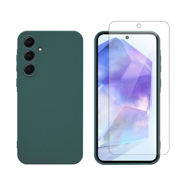 Redshield Redshield Samsung Galaxy A55 TPU Green & Tempered Glass Θήκη Κινητού & Προστατευτικό Οθόνης