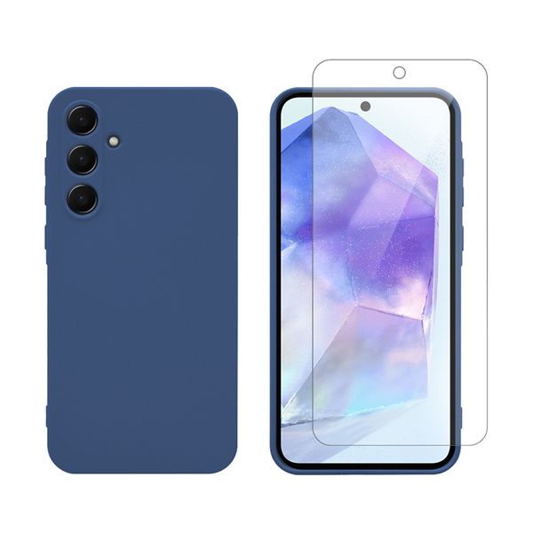 Redshield Redshield Samsung Galaxy A55 TPU Navy Blue & Tempered Glass Θήκη Κινητού & Προστατευτικό Οθόνης