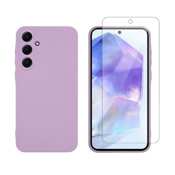 Redshield Redshield Samsung Galaxy A55 TPU Purple & Tempered Glass Θήκη Κινητού & Προστατευτικό Οθόνης