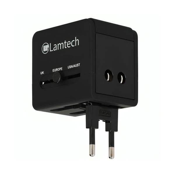 Lamtech Lamtech Universal Travel Adapter with 2 USB Ports Αντάπτορας