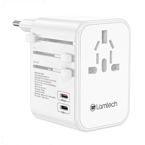 Lamtech Lamtech Travel Universal 3 USB & 2 USB Type-C – LAM113850 Αντάπτορας