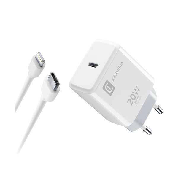 Cellular Line Cellular Line Fast Charge 20W Type-C to Lightning Cable White Φορτιστής