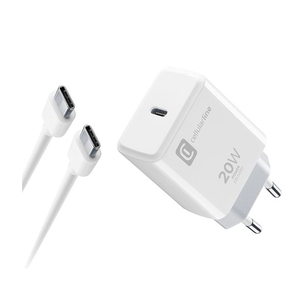 Cellular Line Cellular Line Fast Charge 20W Type-C Cable White Φορτιστής