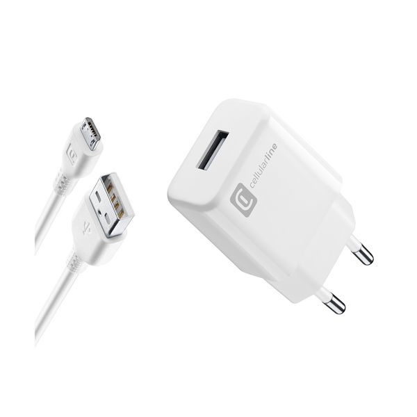Cellular Line Cellular Line 5W USB to Micro USB Cable White Φορτιστής