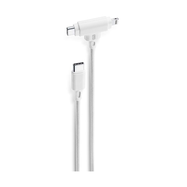 Cellular Line Cellular Line Dual Type-C σε Type-C & Lightning 1m White Καλώδιο