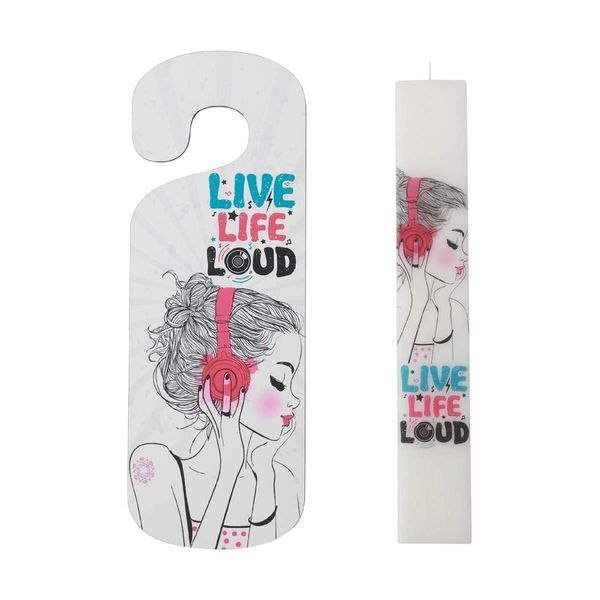 Plotter Line Plotter Line Γυναίκα Εκτύπωση με Κρεμαστό Ξύλινο Λαμπάδα