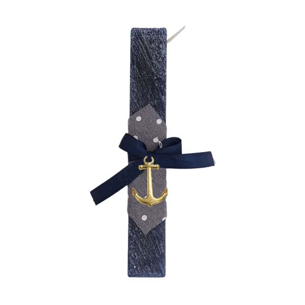 Deris Metal Μαντήλι & Άγκυρα Πλακέ Ξυστή Λαμπάδα