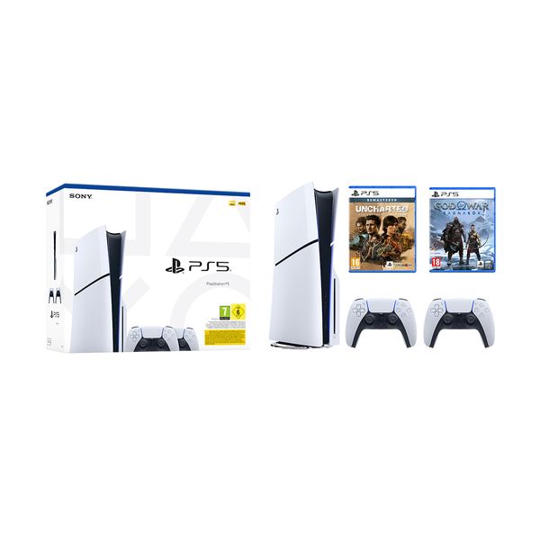 Sony Sony PlayStation 5 BluRay Slim & DualSense Bundle & God of War Ragnarök & Uncharted: Legacy of Thieves Collection