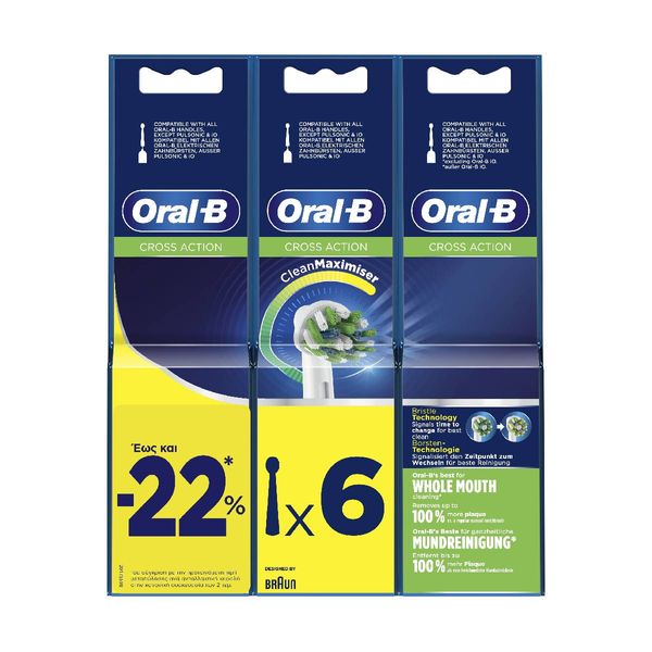 Oral-B Ανταλλακτικές Κεφαλές Cross Action 6τμχ