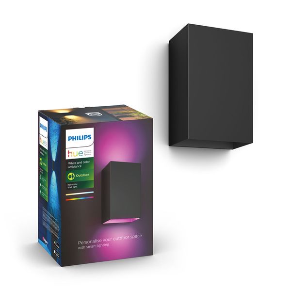Philips Hue Resonate Outdoor Wall Light Black 2x8