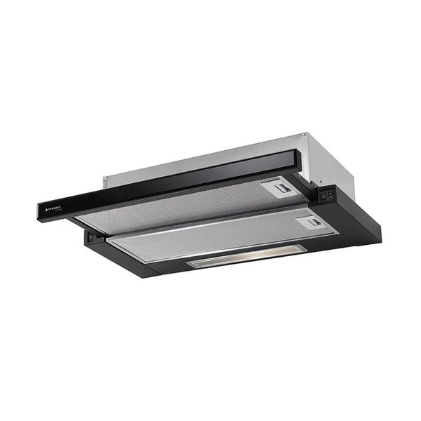 Pyramis 065032801 με Γυαλί Black Απορροφητήρας Συρόμενος