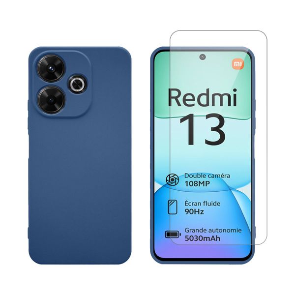 Redshield Redmi 13 4G Blue Θήκη Κινητού & Προστατευτικό Οθόνης