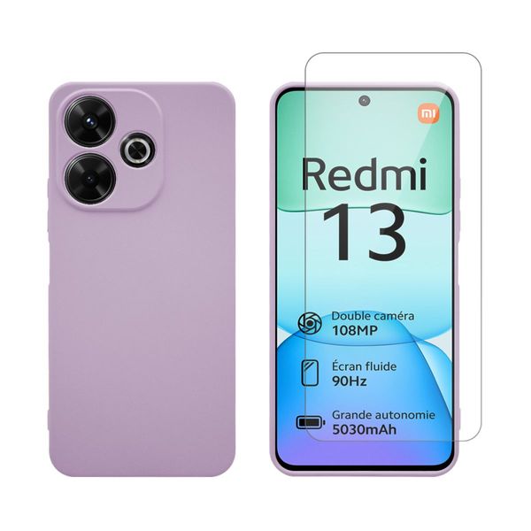 Redshield Redmi 13 4G Purple Θήκη Κινητού & Προστατευτικό Οθόνης