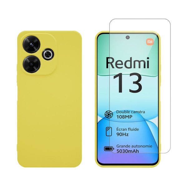 Redshield Redmi 13 4G Yellow Θήκη Κινητού & Προστατευτικό Οθόνης