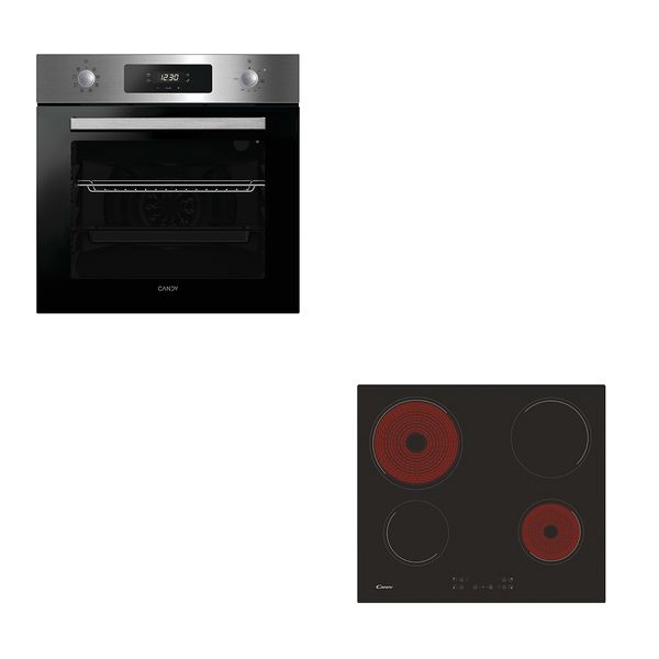 Candy PCT25CXCH64CC Inox Φούρνος & Κεραμική Εστία Set Εντοιχισμού