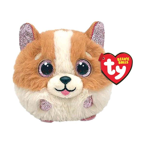 TY Χνουδωτό Beanie Balls Σκύλος Καφέ-Λευκό 1607-42538