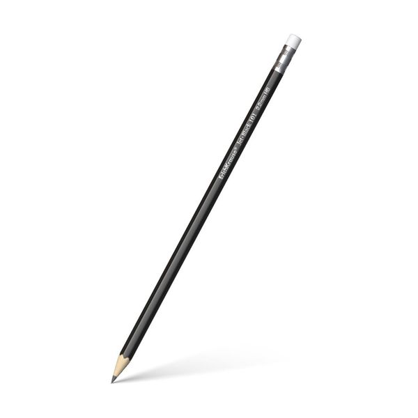 Erich Krause HB Μολύβι με Γόμα Jet Black 45606