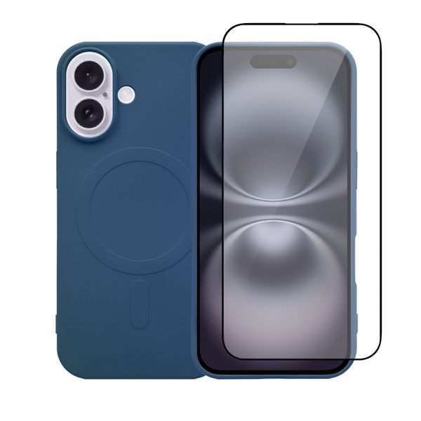 Redshield iPhone 16 Plus MagSafe Silicone Case & Navy Θήκη Κινητού & Προστατευτικό Οθόνης
