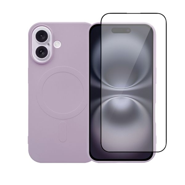 Redshield iPhone 16 Plus MagSafe Silicone Case & Glass Purple Θήκη Κινητού & Προστατευτικό Οθόνης