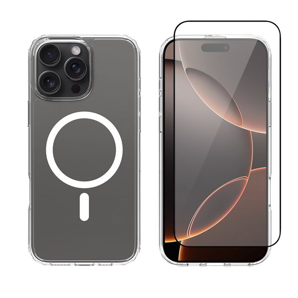 Redshield iPhone 16 Pro Max Acrylic with MagSafe & Glass Black Σετ - Θήκη Κινητου & Προστατευτικό Οθόνης