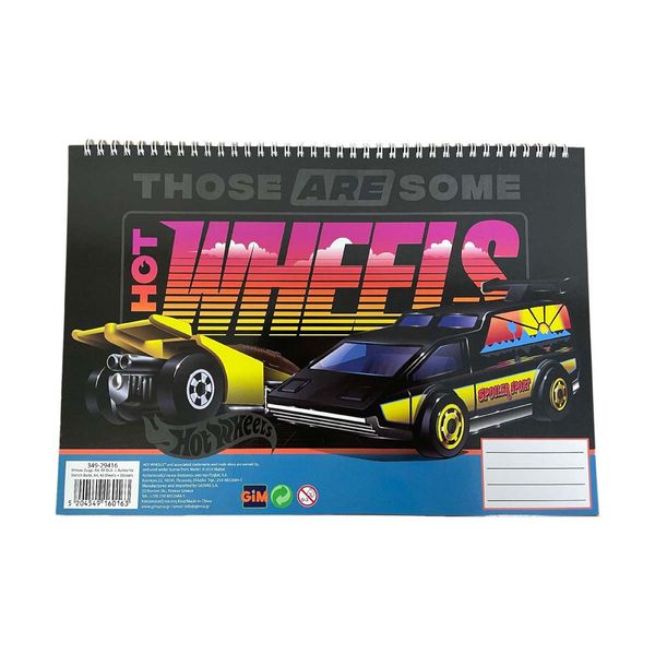 Hot Wheels Μπλοκ Ζωγραφικής 23x33 40Φ & Stickers Hot Wheels 349-29416