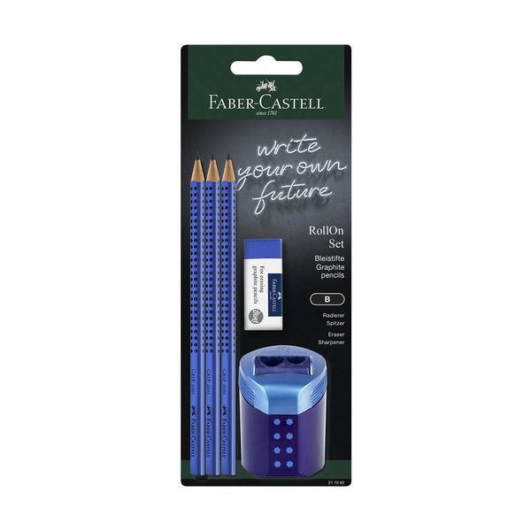 Faber Castell Σετ Blister 3 Μολύβια, Γόμα & Διπλή Ξύστρα 217083