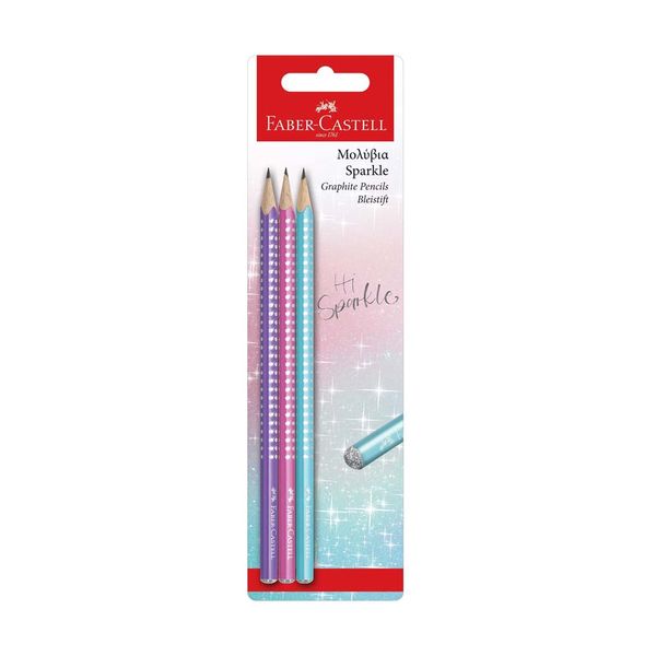 Faber Castell Σετ Blister Sparkle ΙΙ 3 Μολύβια Λιλά, Ροζ, Τιρκουάζ 215942