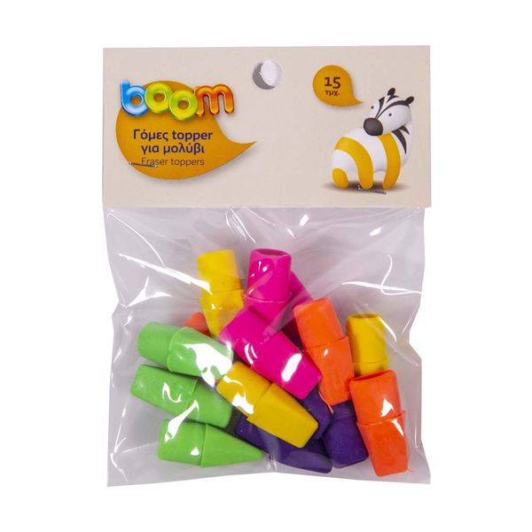 Boom Topper Γόμες για Μολυβι 15 τμχ