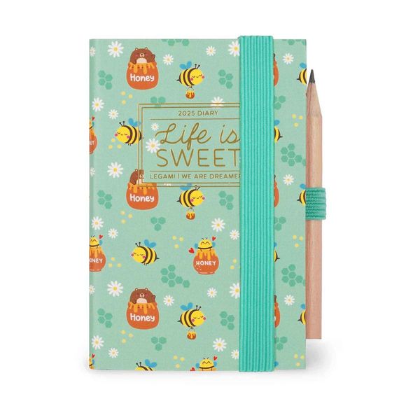 Legami Ημερολόγιο 2Μέρες/Σελίδα με Μολύβι 6.5x10cm 2025 Bee