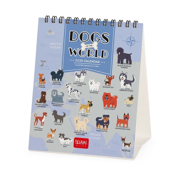 Legami Ημερολόγιο Επιτραπέζιο 2025 12x14.5cm Dogs Of The World