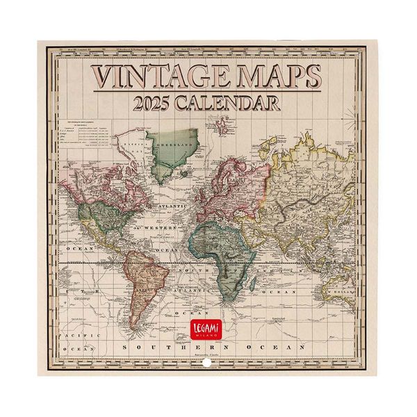 Legami Ημερολόγιο Τοίχου 2025 18x18cm Vintage Maps