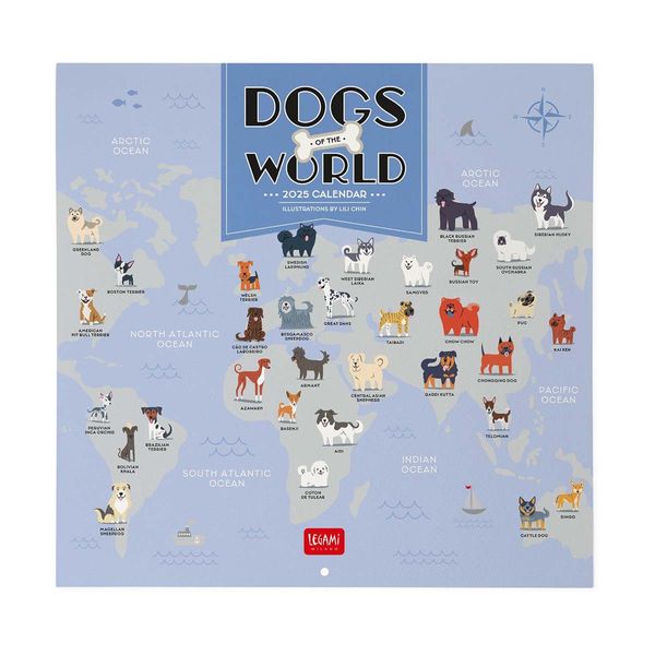 Legami Ημερολόγιο Τοίχου 2025 30x29cm Dogs Of The World