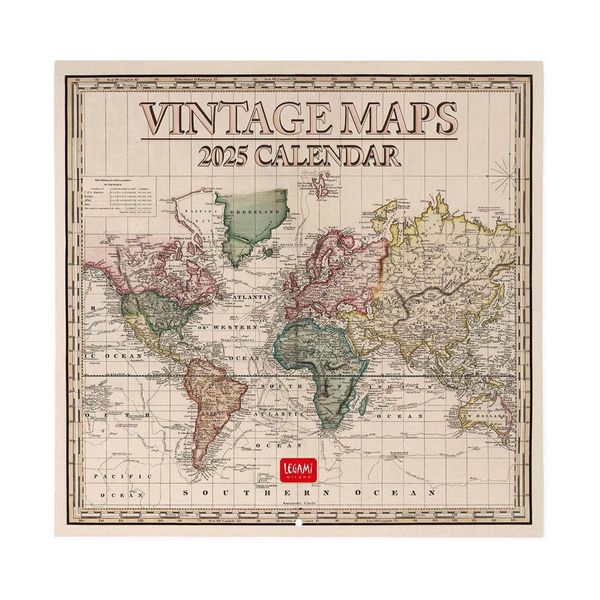 Legami Ημερολόγιο Τοίχου 2025 30x29cm Vintage Maps