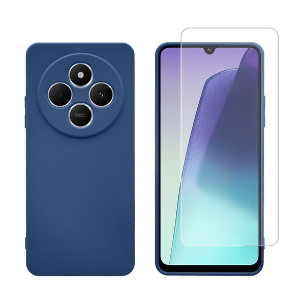 Redshield Xiaomi Redmi 14C 4G/Poco C75 Silicone & Glass Navy Σετ - Θήκη Κινητου & Προστατευτικό Οθόνης